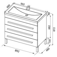 Товар: Тумба с раковиной Aquanet Верона 90 212872 Белая - фото 9 Тумба с раковиной Aquanet Верона 90 212872 Белая — фото 9, Тумбы с раковиной
