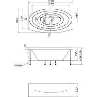 Акриловая ванна Marka One Nega 170х95 01нег1795 без гидромассажа — фото 9, Акриловые ванны