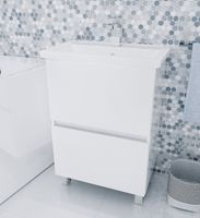 Тумба под раковину 1MarKa Aris 60 У76053 Белая глянцевая — фото 4, Тумбы под раковину