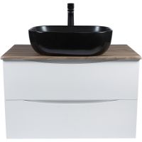 Тумба под раковину Bond Cube 80 T09805 подвесная Белая матовая Дуб — фото 23, Мебель для ванной