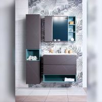 Зеркало Бриклаер Кристалл 40 4627125414480 с подсветкой Ясень Анкор темный — фото 4, Мебель для ванной