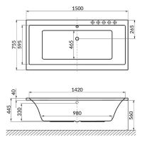Товар: Акриловая ванна Excellent Pryzmat 150x75 WAEX.PRY15.SOFT.CR с гидромассажем - фото 6 Акриловая ванна Excellent Pryzmat 150x75 WAEX.PRY15.SOFT.CR с гидромассажем — фото 6, Ванны
