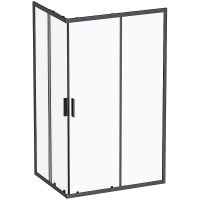 Комплект душевого уголка с душевой системой и аксессуарами AM.PM Gem S 120x90 WK93ES профиль Черный матовый стекло прозрачное — фото 7, Прямоугольные душевые уголки