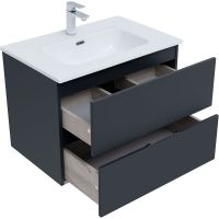 Тумба под раковину Aquanet Алвита New 70 303908 подвесная Антрацит — фото 7, Тумбы под раковину