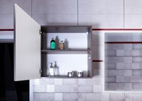 Подвесной шкаф Бриклаер Кристалл 60-1 4627125414749 Софт Графит Ясень Анкор темный — фото 3, Мебель для ванной