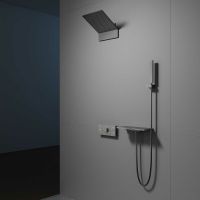 Душевая система Vincea Futura с термостатом Вороненая сталь арт-VSFW-2F11TGM — фото 2, Встраиваемые душевые комплекты