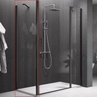 Душевая стенка Novellini Young 80 Y2F1B79-1H профиль Черный матовый стекло прозрачное — фото 1, Боковые стенки