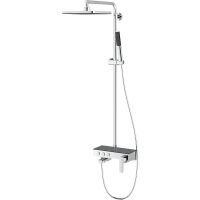 Душевая система Teska Niagara NG3501S с термостатом Хром Черное стекло — фото 1, Душевые стойки