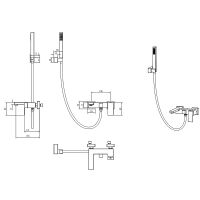 Товар: Смеситель для ванны Boheme Qubic 473-NB Никель брашированный - фото 2 Смеситель для ванны Boheme Qubic 473-NB Никель брашированный — фото 2, Смесители