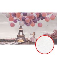 Фреска Ortograf Париж 34143 Фактура бархат FX Флизелин (4,8*2,7) Розовый/Серый/Сиреневый, Город/Люди/Воздушные шары — фото 1, Фрески