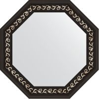 Зеркало Evoform Octagon 65х65 BY 3767 в багетной раме - Черный ардеко 81 мм — фото 1, Мебель для ванной