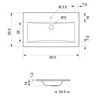 Тумба с раковиной Aquanet Паола 90 213016 Белая — фото 9, Тумбы с раковиной