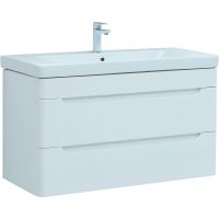 Тумба с раковиной Aquanet София 105 274196 подвесная Белый глянец — фото 1, Тумбы с раковиной