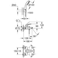 Смеситель для ванны Grohe Eurosmart Хром арт-33302003 — фото 3, Смеситель для ванны