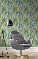 Обои RASCH Kalahari 704044 Винил на флизелине (0,53*10,05) Желтый/Коричневый, Ромб — фото 2, Обои для стен