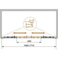 Душевая дверь Cezares Pratico 170 PRATICO-BF-2-170-C-Cr профиль Хром стекло прозрачное — фото 9, Душевые двери в нишу