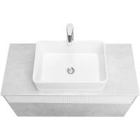 Тумба под раковину Aquaton Марбл 100 1A276301MH4C0 подвесная Слэйт Белый матовый — фото 18, Мебель для ванной