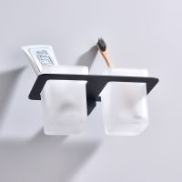 Стакан для зубных щеток Raglo R301.08.06 двойной Черный матовый — фото 6, Мыльницы