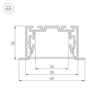 Профиль алюминиевый Arlight 021177 встраиваемый Серебристый — фото 3, Профили для светодиодных лент