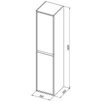 Шкаф пенал Aquanet Милан 35 336387 подвесной Дуб рошелье — фото 8, Пеналы для ванной комнаты