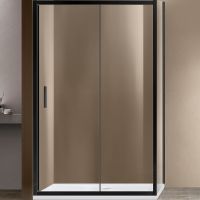 Душевой уголок Vincea Garda 120x100 VSR-1G1012CLB профиль Черный стекло прозрачное — фото 1, Прямоугольные душевые уголки