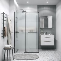 Душевой уголок Grossman Pragma 120х80 120.K33.03.1280.21.02 профиль Черный матовый стекло шиншилла — фото 2, Душевые уголки