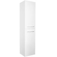 Шкаф пенал 1MarKa Соната 35 R У23257 подвесной c бельевой корзиной Белый глянцевый — фото 1, Пеналы для ванной комнаты