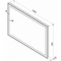 Зеркало Континент Aralia 1000х700 ЗЛП446 с подсветкой с сенсорным выключателем — фото 5, Зеркала в ванную комнату