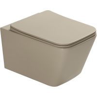 Унитаз SantiLine SL-5007BG подвесной Бежевый матовый с сиденьем Микролифт — фото 1, Подвесные унитазы