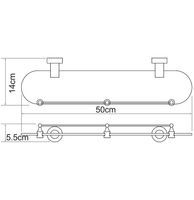 Стеклянная полка WasserKRAFT Donau K-9444 Хром — фото 3, Полки для ванной и душа