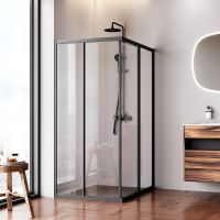 Товар: Душевой уголок AM.PM Sunny 120х90 W87G-403-12090-BT профиль Черный матовый стекло прозрачное - фото 4 Душевой уголок AM.PM Sunny 120х90 W87G-403-12090-BT профиль Черный матовый стекло прозрачное — фото 4, Душевые уголки