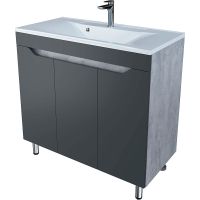 Тумба под раковину Stella Polar Абигель 90 SP-00001126 Серая Цемент — фото 1, Мебель для ванной