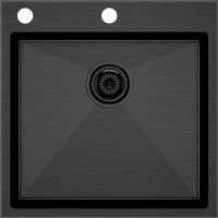 Кухонная мойка Paulmark Kroner-Edge 51 PM775151-GM Вороненая сталь — фото 1, Кухонные мойки