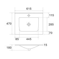 Раковина Art&Max 60 AM7117-60 Белая — фото 3, Раковины