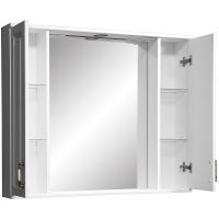 Зеркало со шкафом Stella Polar Кармела 100 SP-00000187 с подсветкой Ольха белая — фото 2, Зеркальные шкафы в ванную