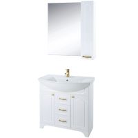 Зеркало со шкафом Bellezza Тиффани 85 Белая — фото 4, Зеркальные шкафы в ванную