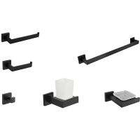 Набор аксессуаров для ванной Boch Mann CR-F25B BM9641 Черный матовый — фото 2, Наборы аксессуаров для ванной комнаты