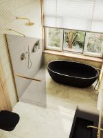 Товар: Душевая перегородка Maybah Glass MGD-727-3ш 790x1950 в широком профиле Золото стекло бронзовое - фото 5 Душевая перегородка Maybah Glass MGD-727-3ш 790x1950 в широком профиле Золото стекло бронзовое — фото 5, Душевые перегородки