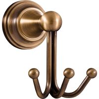 Тройной крючок Rav Slezak Morava MKA0105SM Бронза — фото 1, Крючки для полотенец