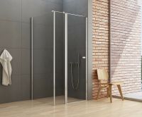 Душевой уголок New Trendy New Soleo Chrome 90x80 K-0716 профиль Хром стекло прозрачное — фото 2, Душевые уголки