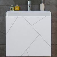 Тумба под раковину Бриклаер Кристалл 50 4627125415937 подвесная Белая — фото 1, Мебель для ванной