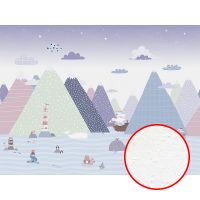 Фреска детская Ortograf Little Friends 34413 Фактура бархат FX Флизелин (4*3) Сиреневый/Разноцветный, Горы/Животные/Море — фото 1, Фрески