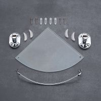 Стеклянная полка Ростовская Мануфактура Сантехники A9011 угловая Хром — фото 4, Полки для ванной и душа