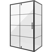 Душевой уголок Niagara Nova 120х80 NG-0220-08 профиль Черный стекло прозрачное — фото 1, Душевые уголки