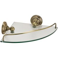 Стеклянная полка Fixsen Retro FX-83803A угловая Бронза — фото 1, Полки для ванной и душа
