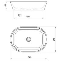 Раковина-чаша Ravak Solo 58 XJX01358000 Белая — фото 7, Раковины накладные