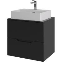 Тумба с раковиной Orange Line 60 Li-60TubMDF+B04-500W подвесная Черная матовая — фото 1, Тумбы с раковиной