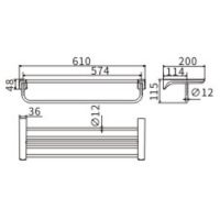 Полка для полотенец CeramaLux Monelli 70010 Черная матовая — фото 2, Полки для полотенец