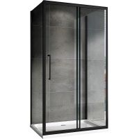 Душевой уголок Abber Schwarzer Diamant 170x60 AG30170BH-S60B-S60B профиль Черный стекло прозрачное — фото 2, Прямоугольные душевые уголки