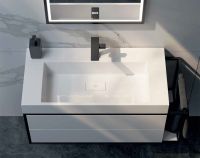 Тумба под раковину Clarberg Logic 100 L LOG0110L подвесная Белая — фото 2, Тумбы под раковину